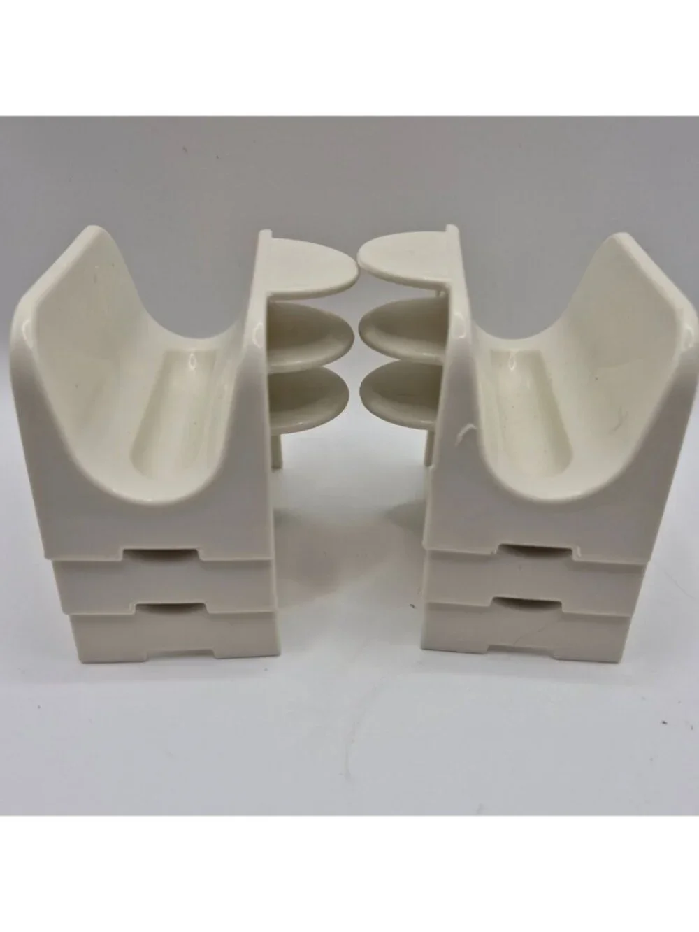 Tupperware White Taco Holders Set Of 6 Made In USA Stackable Durable  Trays